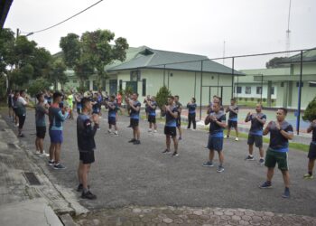 Jaga Kebugaran Fisik, Prajurit Hubdam I/BB laksanakan Olahraga Bersama dan Latihan Beladiri Taktis