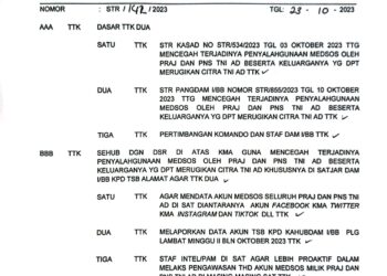ST tentang mencegah terjadinya penyalahgunaan medsos oleh praj dan PNS beserta keluarganya