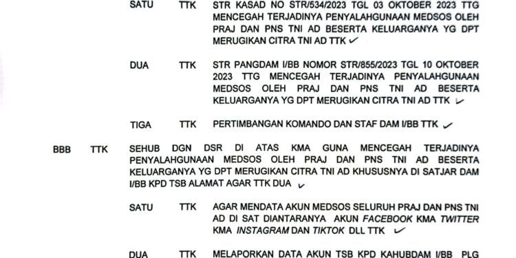 ST tentang mencegah terjadinya penyalahgunaan medsos oleh praj dan PNS beserta keluarganya