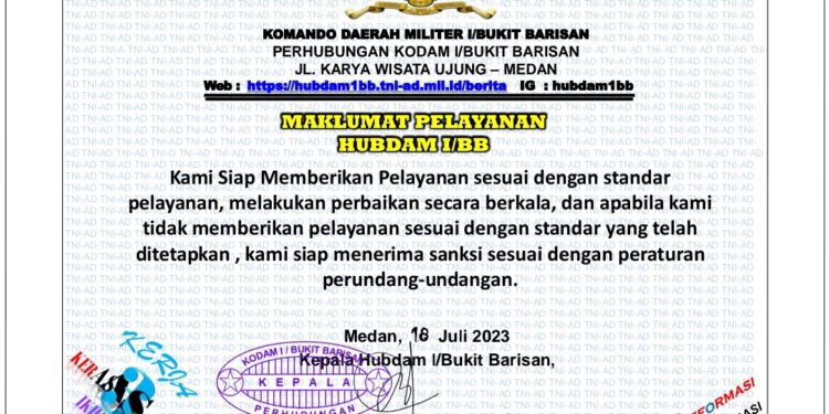 Maklumat Pelayanan Hubdam I/BB