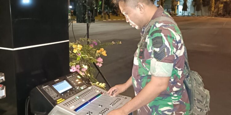 Personel Denhubdam I/BB Laksanakan Dukungan Sound System dalam rangka Apel Komandan Satuan Sejajaran Kodam I/BB