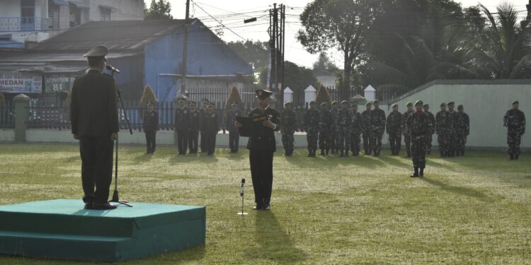 Memeringati Hari Lahir Pancasila Personel Hubdam I/BB Gelar Upacara Bendera