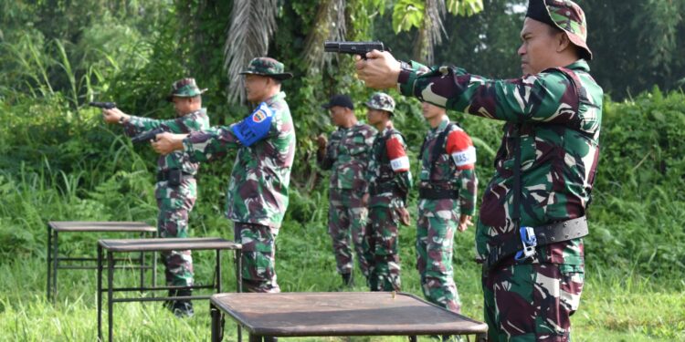 Asah Kemampuan Menembak, Hubdam I/BB Gelar Latbakjatri Semester I Tahun 2024