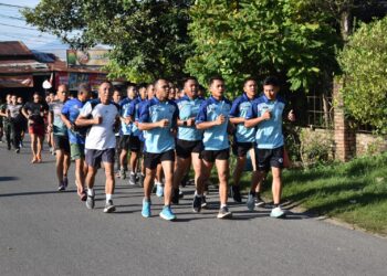 Jaga Stamina  Prajurit, Hubdam I/BB Melaksanakan Lari 5 K