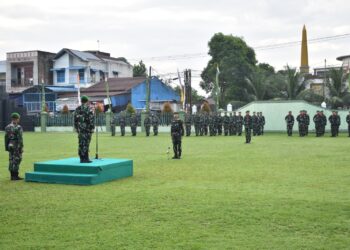 Personel Hubdam I/BB Melaksanakan Upacara Mingguan di Awal Bulan September