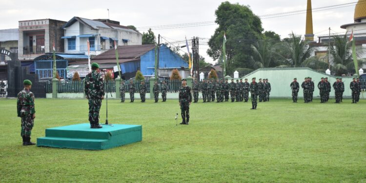 Personel Hubdam I/BB Melaksanakan Upacara Mingguan di Awal Bulan September