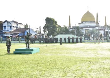 Personel Mahubdam I/Bukit Barisan Gelar Upacara 17-an