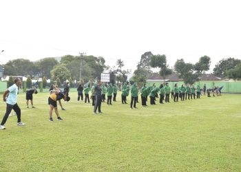 Personel Hubdam I/BB dan Persit KCK Ranting 3 Hub Cabang II PD I/Bukit Barisan Gelar Senam dan Arisan Bersama