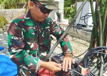 Personel Bengkel Mahubdam I/BB Laksanakan Dukungan Komunikasi dalam Latihan Yonkav 6/Naga Karimata