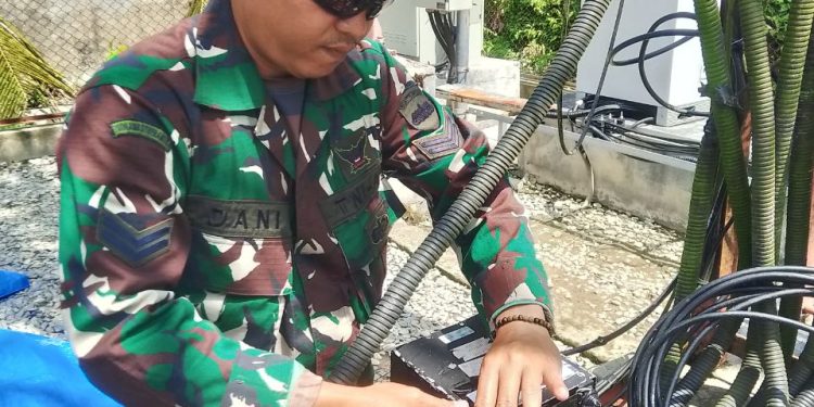 Personel Bengkel Mahubdam I/BB Laksanakan Dukungan Komunikasi dalam Latihan Yonkav 6/Naga Karimata